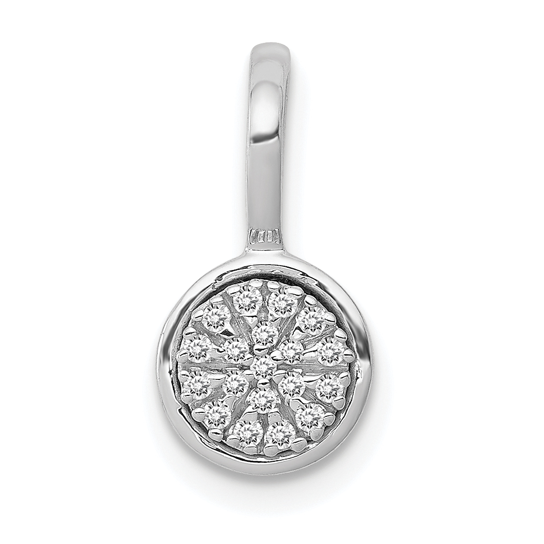 14k White Gold 1/10 carat Diamond Round Cluster Pendant (PM4743-009-WA)
