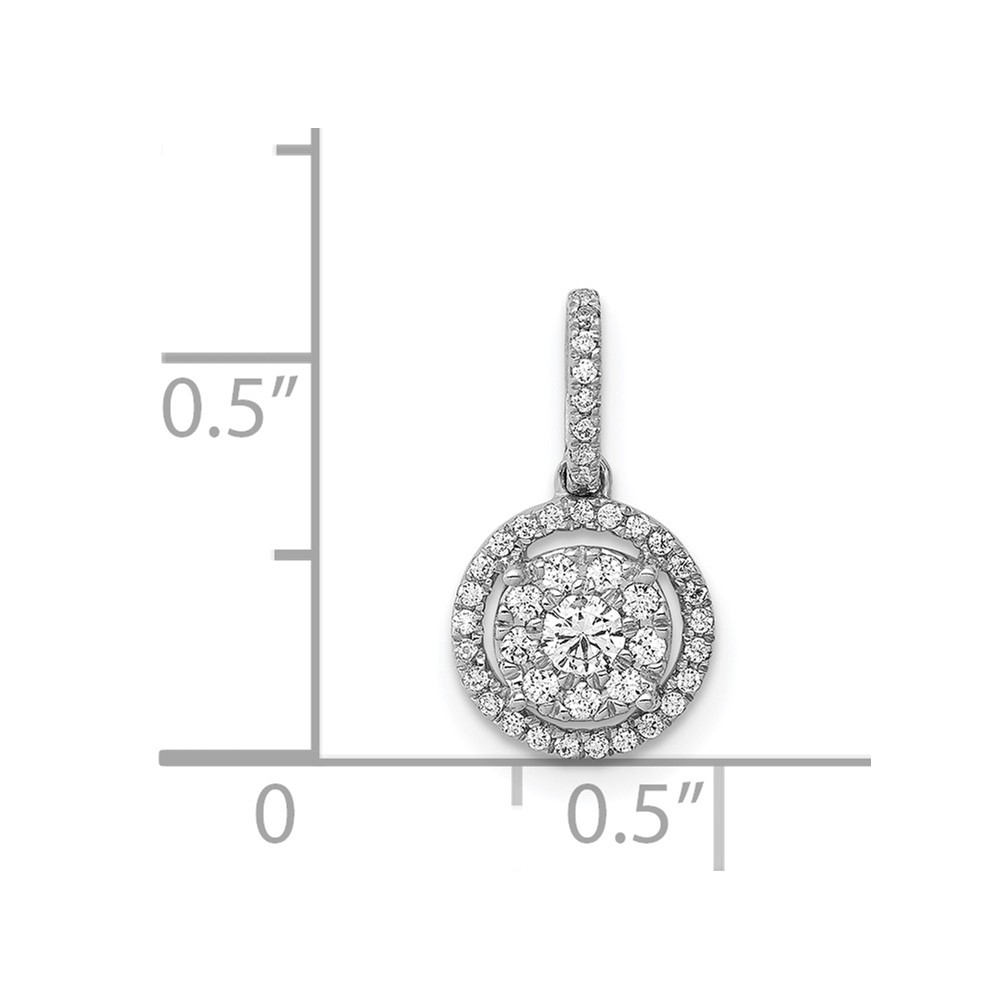 14k White Gold 1/4 carat Diamond Round Halo Cluster Pendant (PM4744-025-WA)