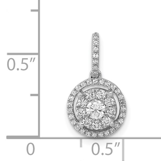 Diamond Round Halo Cluster Pendants