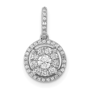 Diamond Round Halo Cluster Pendants