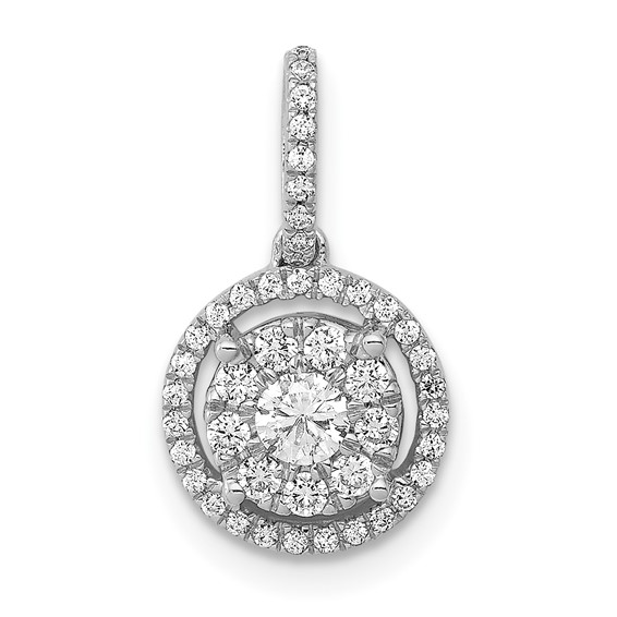 Diamond Round Halo Cluster Pendants