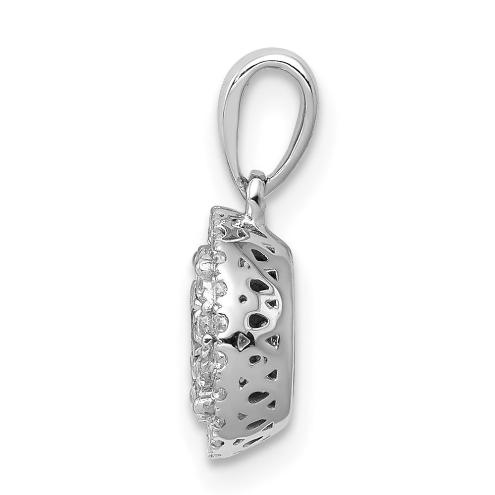 14k White Gold 1/3 carat Diamond Round Halo Cluster Pendant (PM4745-033-WA)