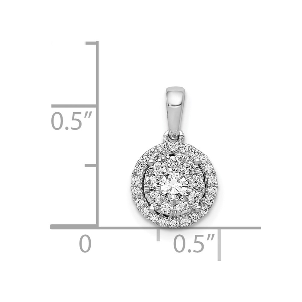 14k White Gold 1/3 carat Diamond Round Halo Cluster Pendant (PM4745-033-WA)
