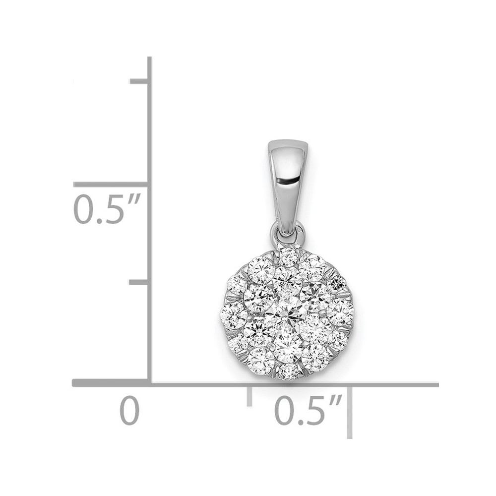 14k White Gold 1/2 carat Diamond Round Cluster Pendant (PM4747-050-WA)