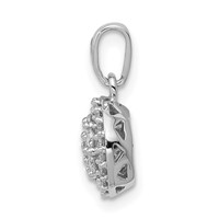 14K White Gold 0.25 Carat Lab Grown Diamond VS SI+ G+ Round Complete Halo Cluster Pendant view 2