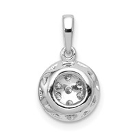 14K White Gold 0.25 Carat Lab Grown Diamond VS SI+ G+ Round Complete Halo Cluster Pendant view 3