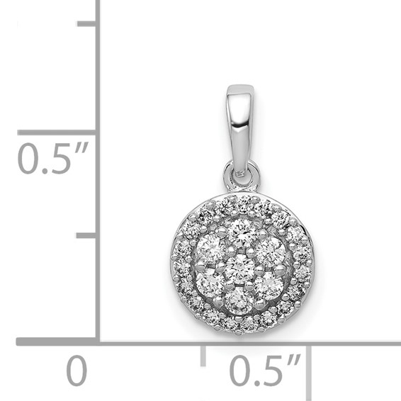 Diamond Round Halo Cluster Pendants
