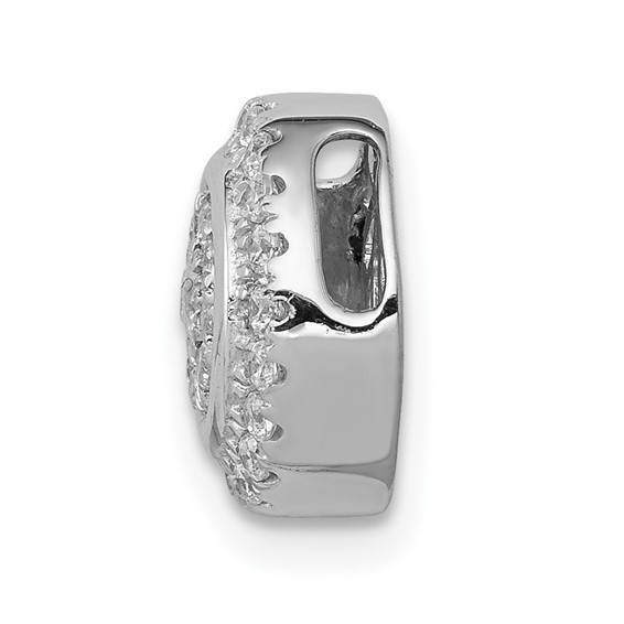 14k White Gold 1/3 carat Vibrant Moving Diamond Circle Halo Chain Slide