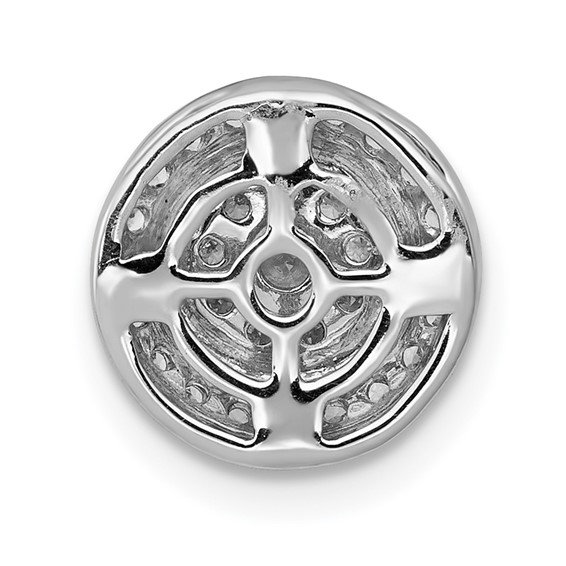 14k White Gold 1/3 carat Vibrant Moving Diamond Circle Halo Chain Slide