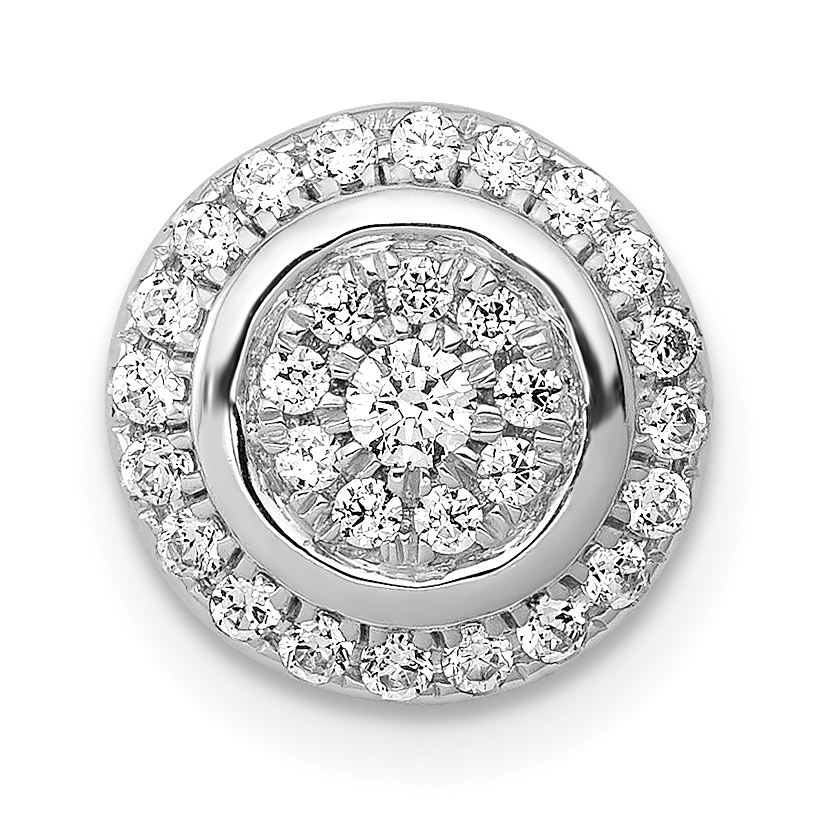 14k White Gold 1/3 carat Vibrant Moving Diamond Circle Halo Chain Slide (PM4753-033-WA)