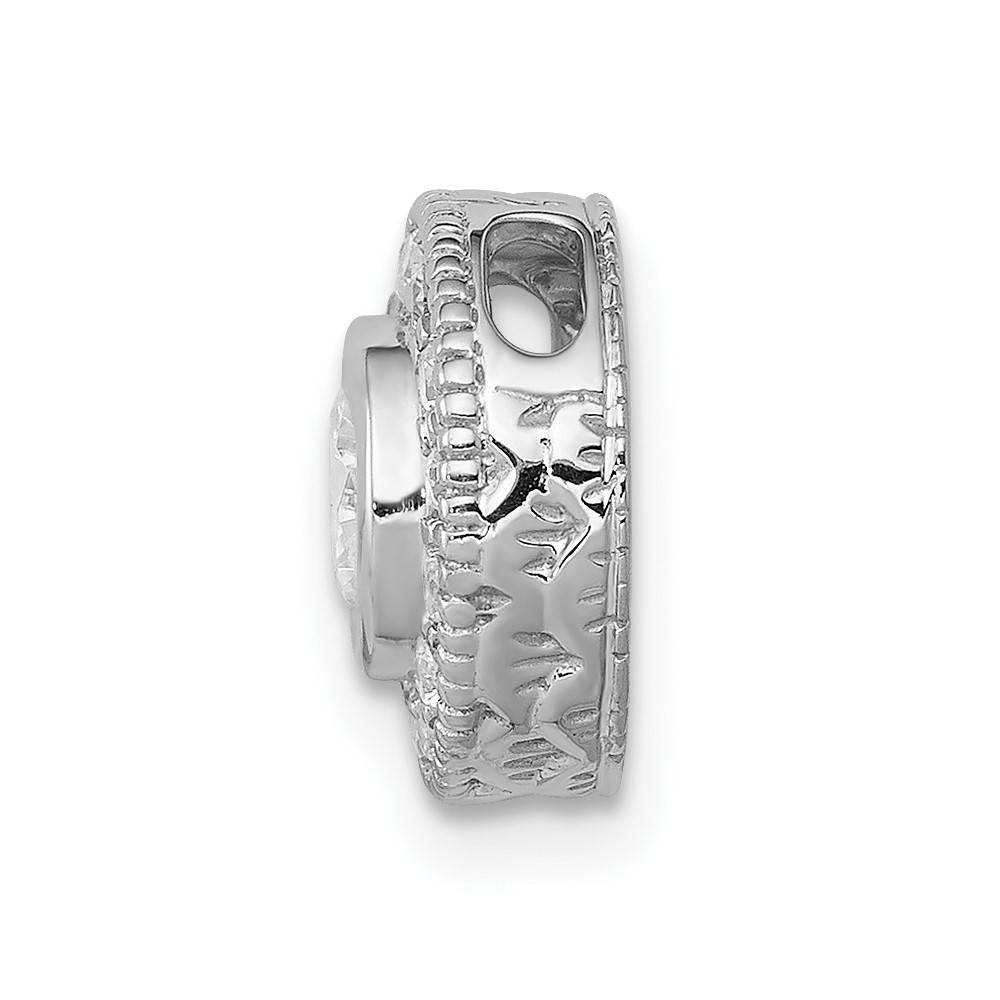 14k White Gold 1/2 carat Lab Grown Diamond VS/SI+ G+ Round Complete Halo Chain Slide Pendant (PM4755-050-WLG)