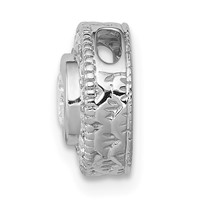 14K White Gold 0.50 Carat Lab Grown Diamond VS SI+ G+ Round Complete Halo Chain Slide Pendant view 2