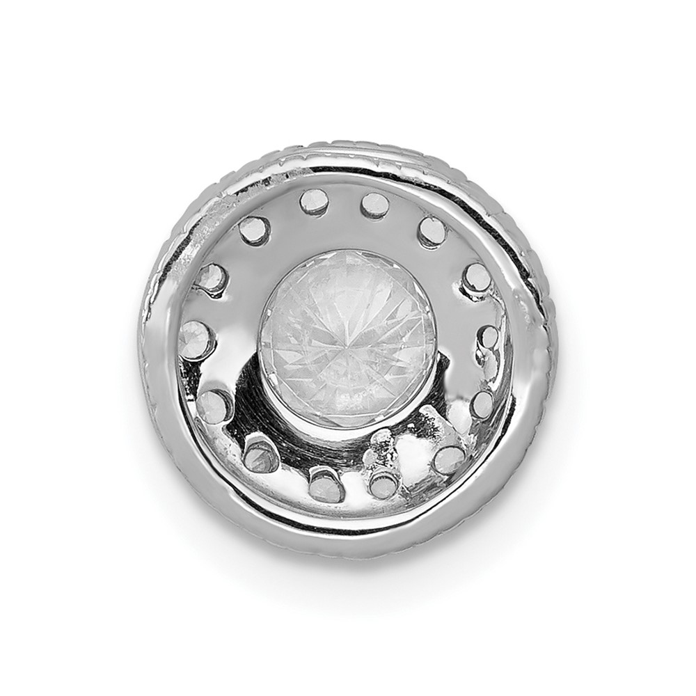 14k White Gold 1/2 carat Lab Grown Diamond VS/SI+ G+ Round Complete Halo Chain Slide Pendant (PM4755-050-WLG)