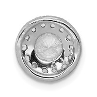 14K White Gold 0.50 Carat Lab Grown Diamond VS SI+ G+ Round Complete Halo Chain Slide Pendant view 3