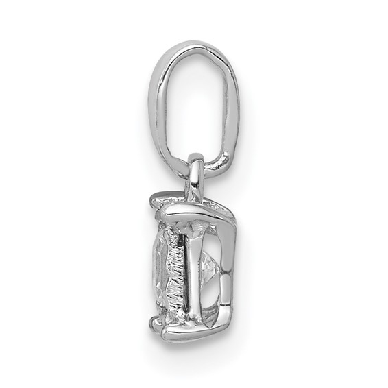 14k White Gold 1/5 carat Princess Diamond Square Pendant