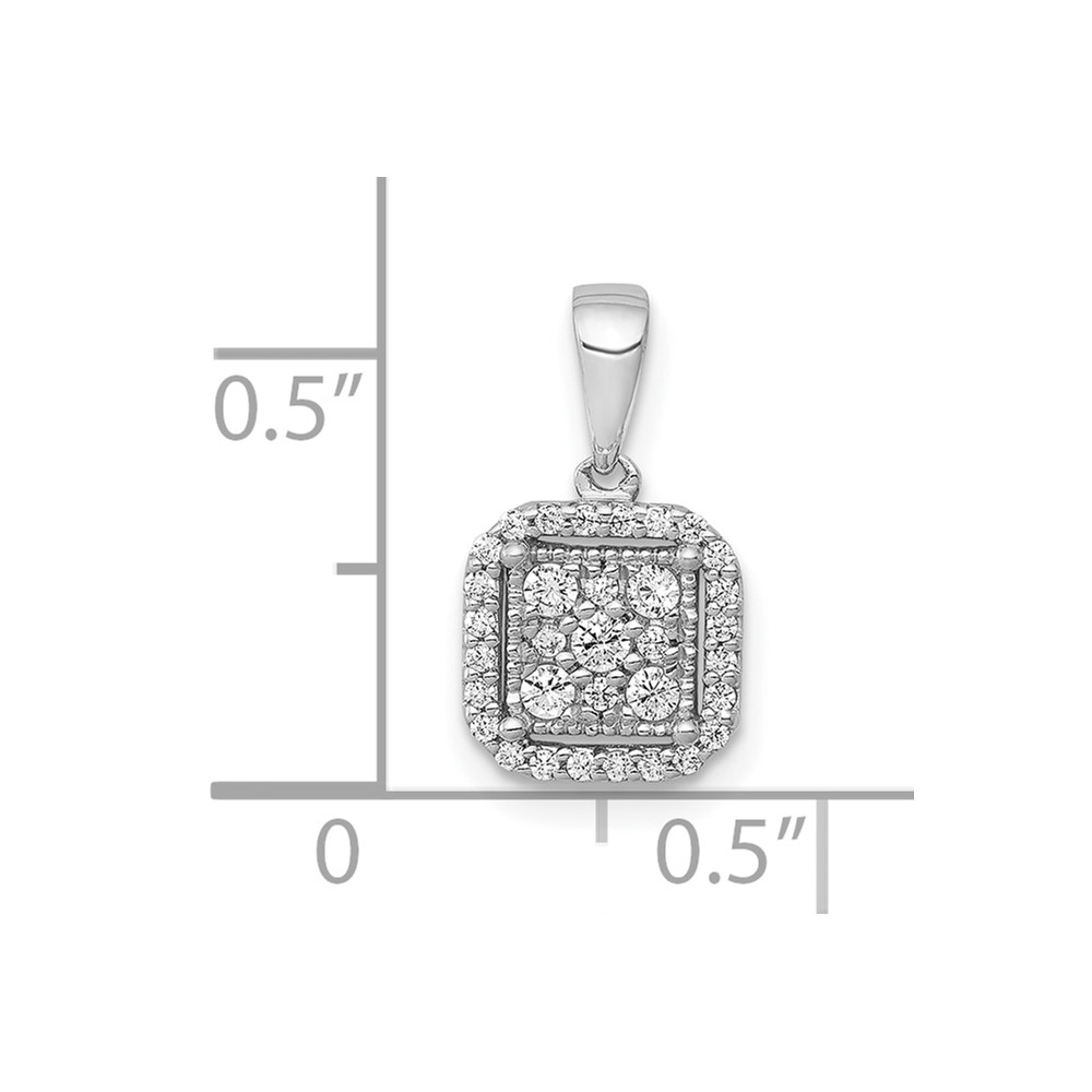10k White Gold 1/4ct. Diamond Square Cluster Pendant (PM4763-025-1WA)