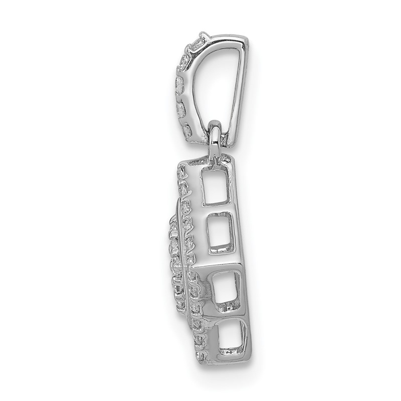 14k White Gold 1/4 carat Lab Grown Diamond VS/SI+ G+ Complete Geometric Cluster Pendant
