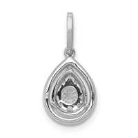 14K White Gold 0.33 Carat Lab Grown Diamond VS SI+ G+ Complete Teardrop Dangle Pendant view 3