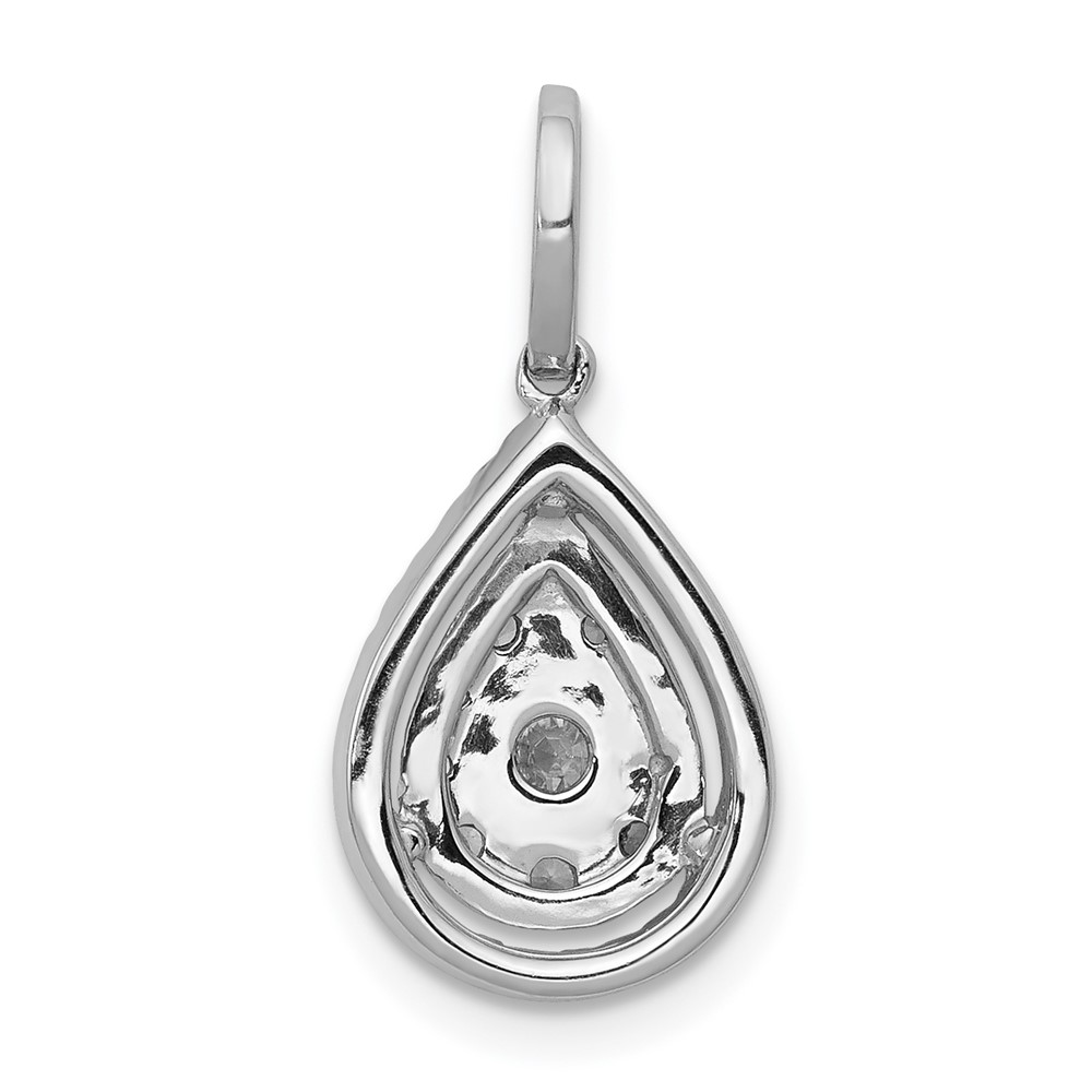 14k White Gold 1/2 carat Diamond Halo Teardrop Pendant (PM4776-050-WA)
