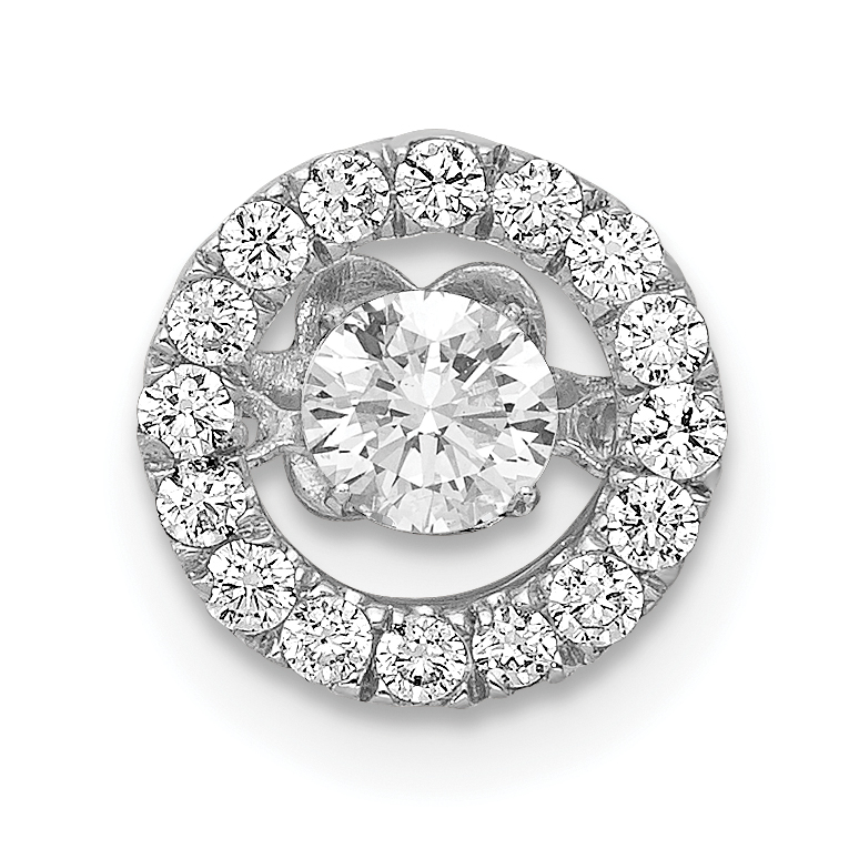14k White Gold 3/8 carat Lab Grown Diamond VS/SI+ G+ Complete Vibrant Chain Slide Pendant (PM4780-040-WLG)