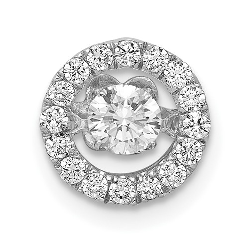 14K White Gold 0.38 Carat Lab Grown Diamond VS SI+ G+ Complete Vibrant Chain Slide Pendant