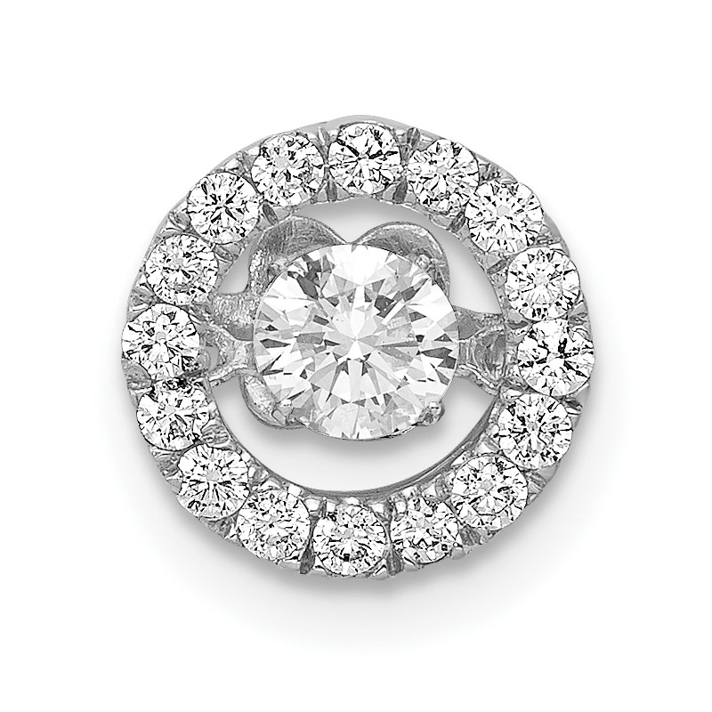 14k White Gold 3/8 carat Lab Grown Diamond VS/SI+ G+ Complete Vibrant Chain Slide Pendant