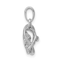 14K White Gold 0.25 Carat Lab Grown Diamond VS SI+ G+ Complete Vibrant Intertwined Circles Pendant view 2