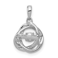 14K White Gold 0.25 Carat Lab Grown Diamond VS SI+ G+ Complete Vibrant Intertwined Circles Pendant view 3