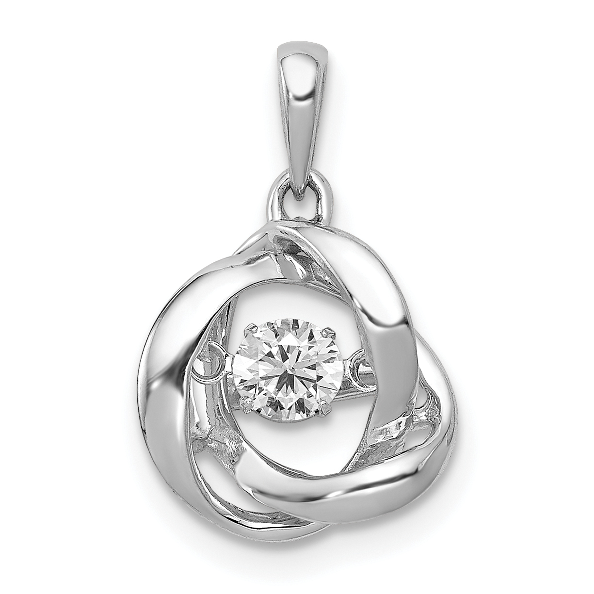 14k White Gold 1/4 carat Lab Grown Diamond VS/SI+ G+ Complete Vibrant Intertwined Circles Pendant (PM4782-025-WLG)