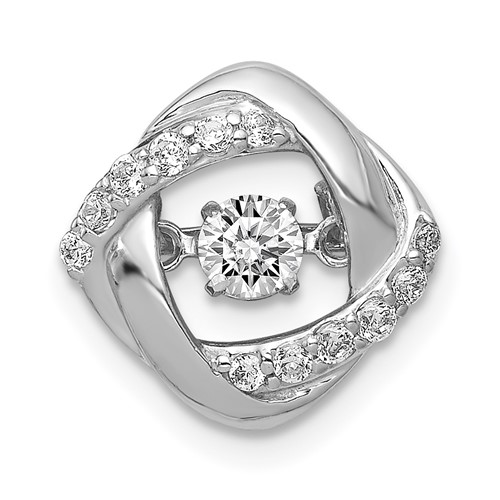 14K White Gold 0.25 Carat Lab Grown Diamond VS+ F+ Complete Vibrant Intertwined Circles Pendant