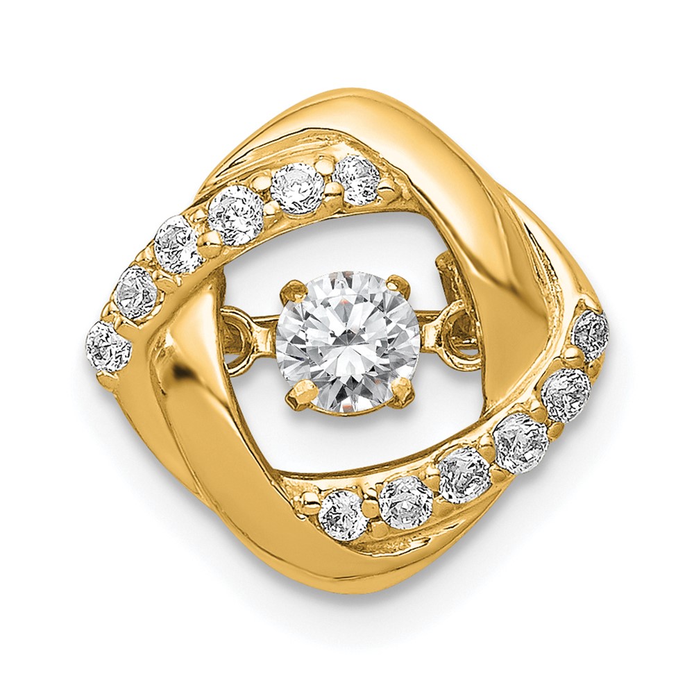 14K Yellow Gold 0.25 Carat Lab Grown Diamond VS+ F+ Complete Vibrant Intertwined Circles Pendant