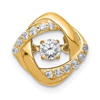 14K Yellow Gold 0.25 Carat Lab Grown Diamond VS+ F+ Complete Vibrant Intertwined Circles Pendant view 1
