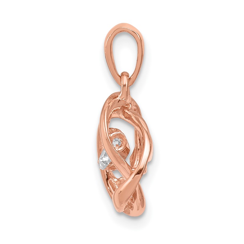 14k Rose Gold 1/5 carat Lab Grown Diamond VS/SI+ G+ Complete Vibrant Intertwined Circles Pendant
