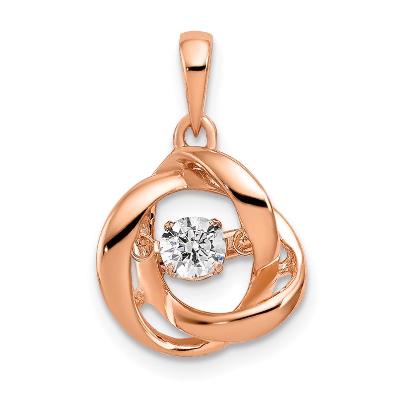 14k Rose Gold 1/5 carat Lab Grown Diamond VS/SI+ G+ Complete Vibrant Intertwined Circles Pendant