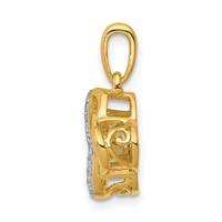 14K Yellow Gold 0.33 Carat Lab Grown Diamond VS SI+ G+ Complete Vibrant Fashion Love Knot Pendant view 2