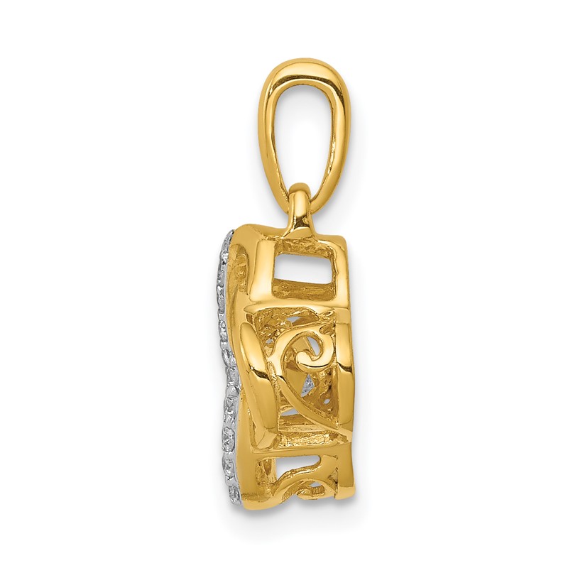 14k 1/3 carat Lab Grown Diamond VS/SI+ G+ Complete Vibrant Fashion Love Knot Pendant