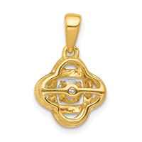 14K Yellow Gold 0.33 Carat Lab Grown Diamond VS SI+ G+ Complete Vibrant Fashion Love Knot Pendant view 3