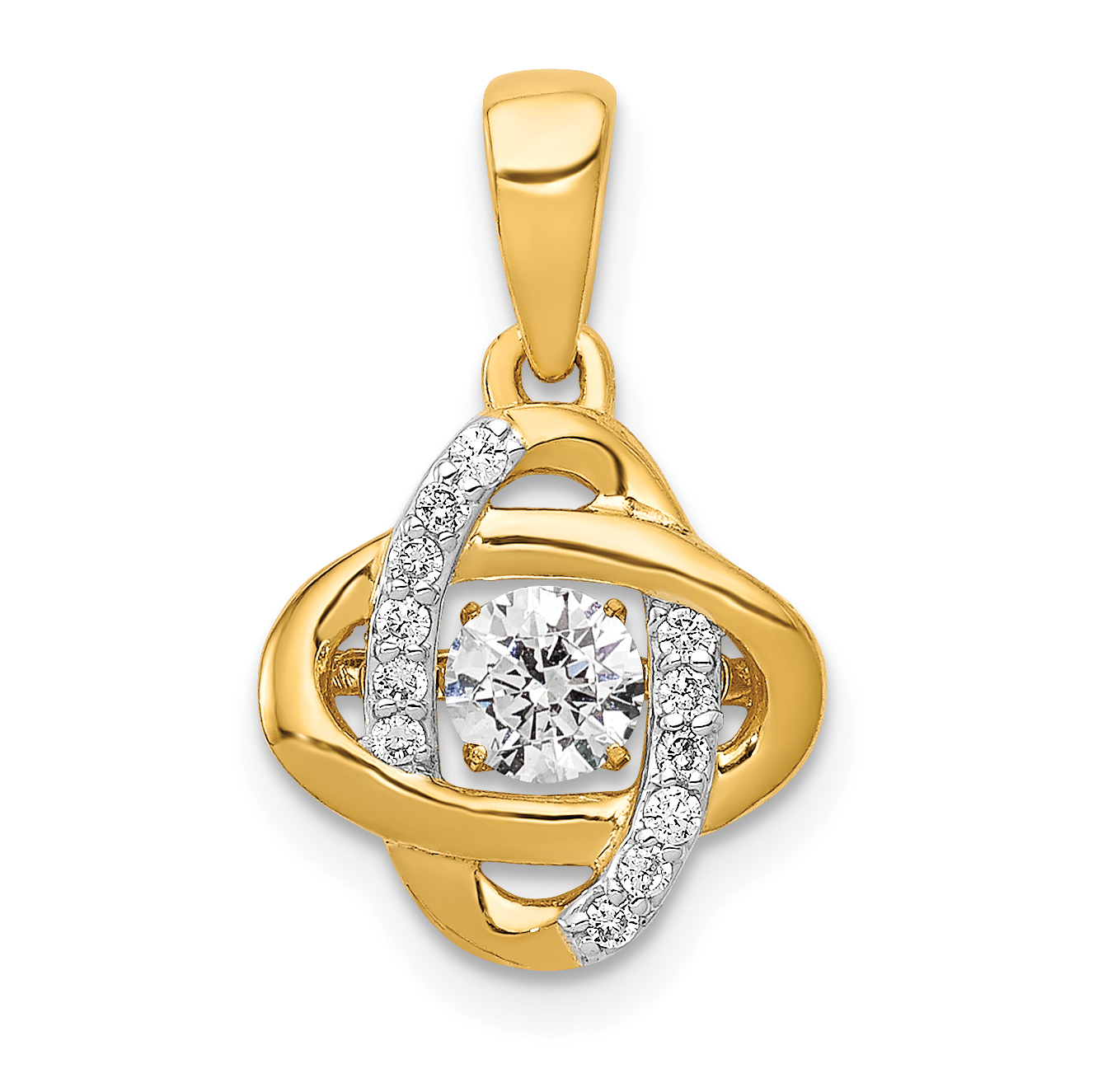 14k 1/3 carat Lab Grown Diamond VS/SI+ G+ Complete Vibrant Fashion Love Knot Pendant (PM4785-033-YLG)