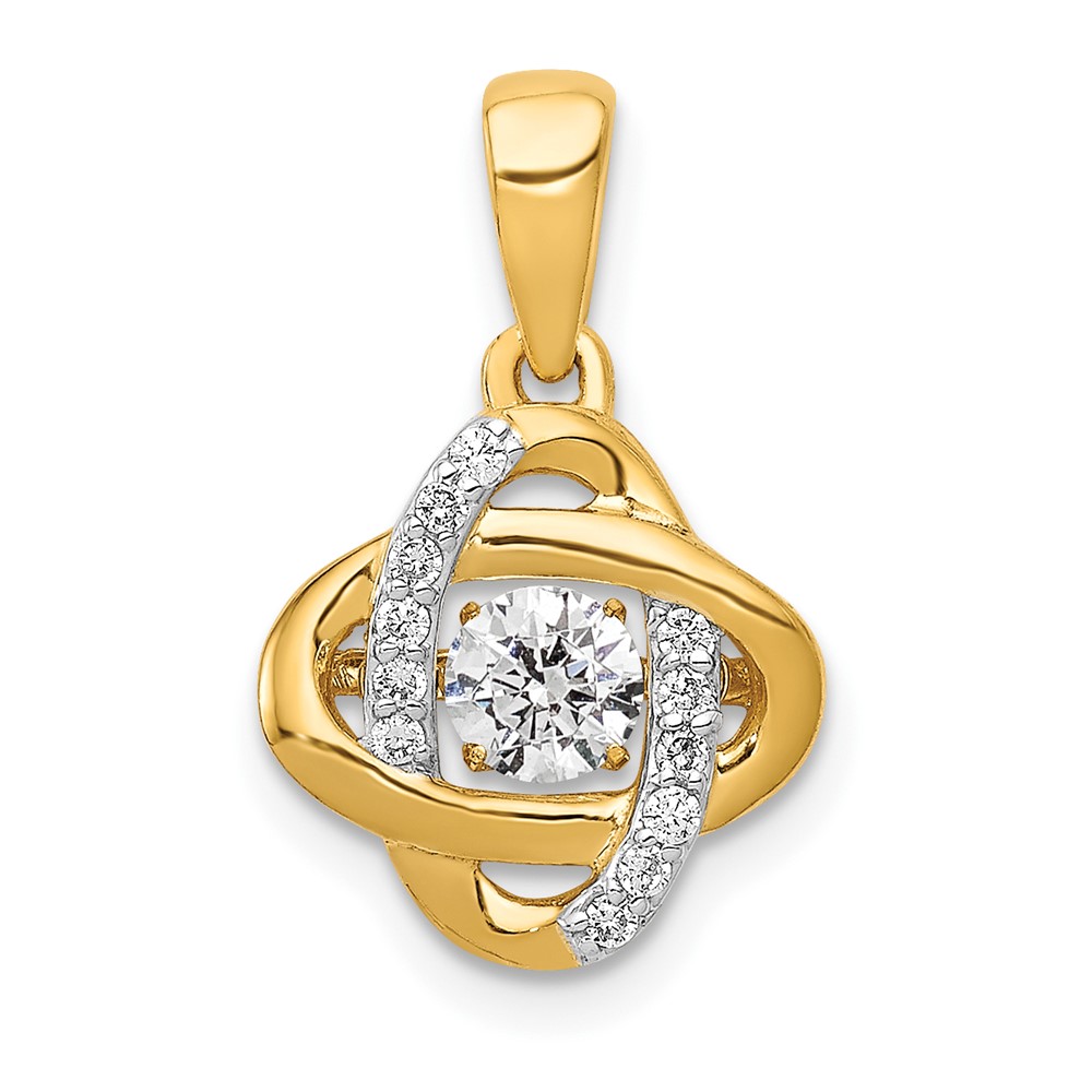 14k 1/3 carat Lab Grown Diamond VS/SI+ G+ Complete Vibrant Fashion Love Knot Pendant (PM4785-033-YLG)