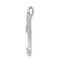 14K White Gold 0.10 Carat Lab Grown Diamond VS SI+ G+ Fashion Chain Slide Pendant view 2