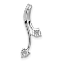 14K White Gold 0.10 Carat Lab Grown Diamond VS SI+ G+ Fashion Chain Slide Pendant view 3
