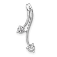 14K White Gold 0.10 Carat Lab Grown Diamond VS SI+ G+ Fashion Chain Slide Pendant view 1