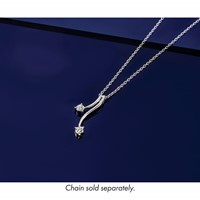 14K White Gold 0.10 Carat Lab Grown Diamond VS SI+ G+ Fashion Chain Slide Pendant view 4