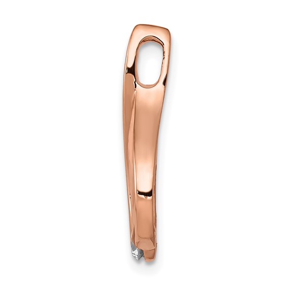 14k Rose Gold 1/10 carat Diamond Teardrop Chain Slide