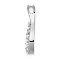 14K White Gold 0.17 Carat Lab Grown Diamond VS SI+ G+ Teardrop Chain Slide Pendant view 2
