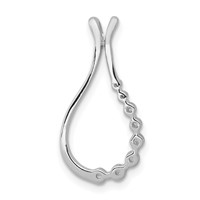 14K White Gold 0.17 Carat Lab Grown Diamond VS SI+ G+ Teardrop Chain Slide Pendant view 3