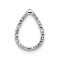 14K White Gold 0.20 Carat Lab Grown Diamond VS SI+ G+ Complete Teardrop Chain Slide Pendant view 3