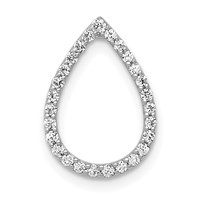 14K White Gold 0.20 Carat Lab Grown Diamond VS SI+ G+ Complete Teardrop Chain Slide Pendant view 1
