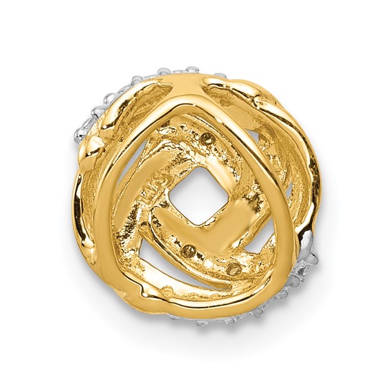 14k and White Rhodium .02 carat Diamond Knot Chain Slide