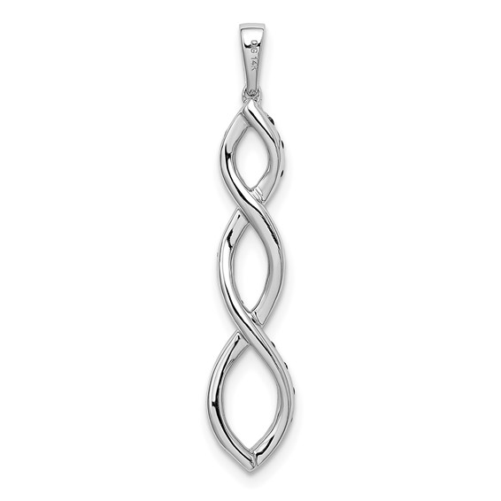 14k White Gold 1/4 carat Black and White Diamond Twisted Pendant